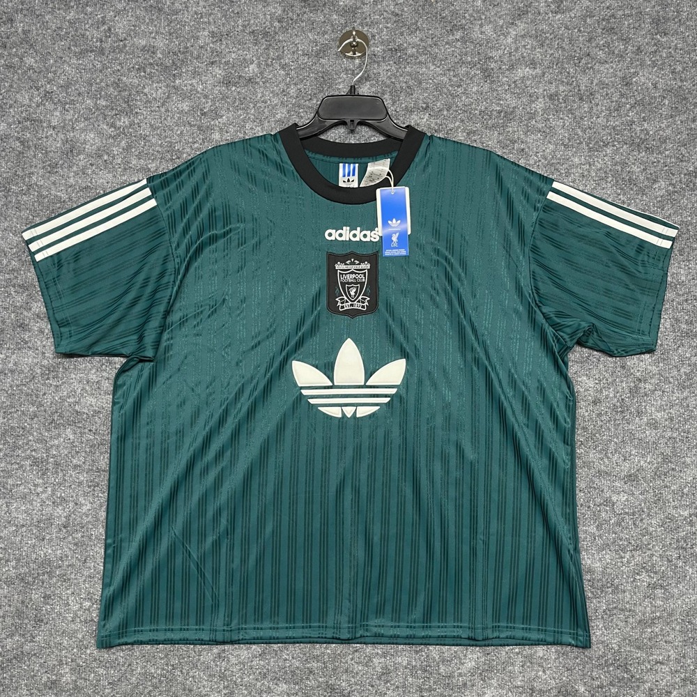 Liverpool FC Jersey Mens XXL 2XL Green Adidas Originals Retro 95 Loose Fit